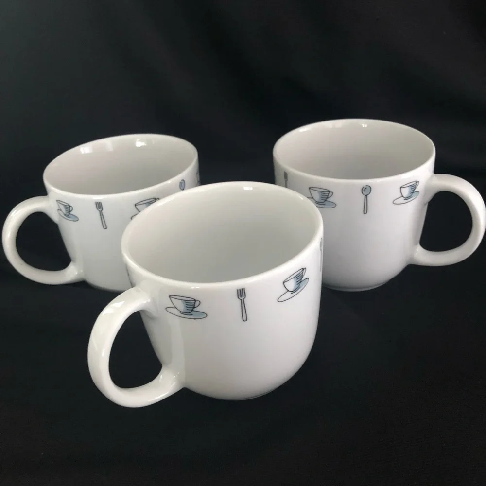 3 Crate&Barrel Coffee Shop Series Mugs Kathleen Wills - Mugs & Utensils Design